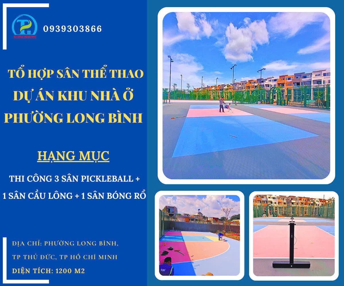 Thi công sân pickleball trong khu thể thao đa năng