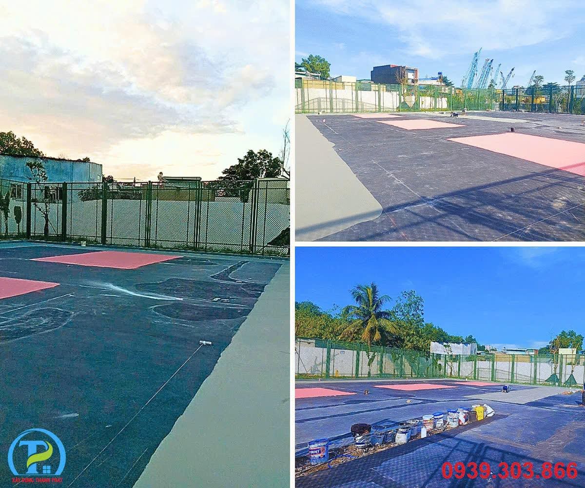 Thi công sân pickleball kết hợp bóng rổ